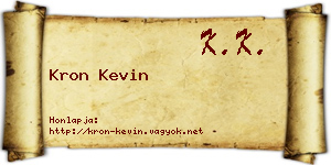 Kron Kevin névjegykártya